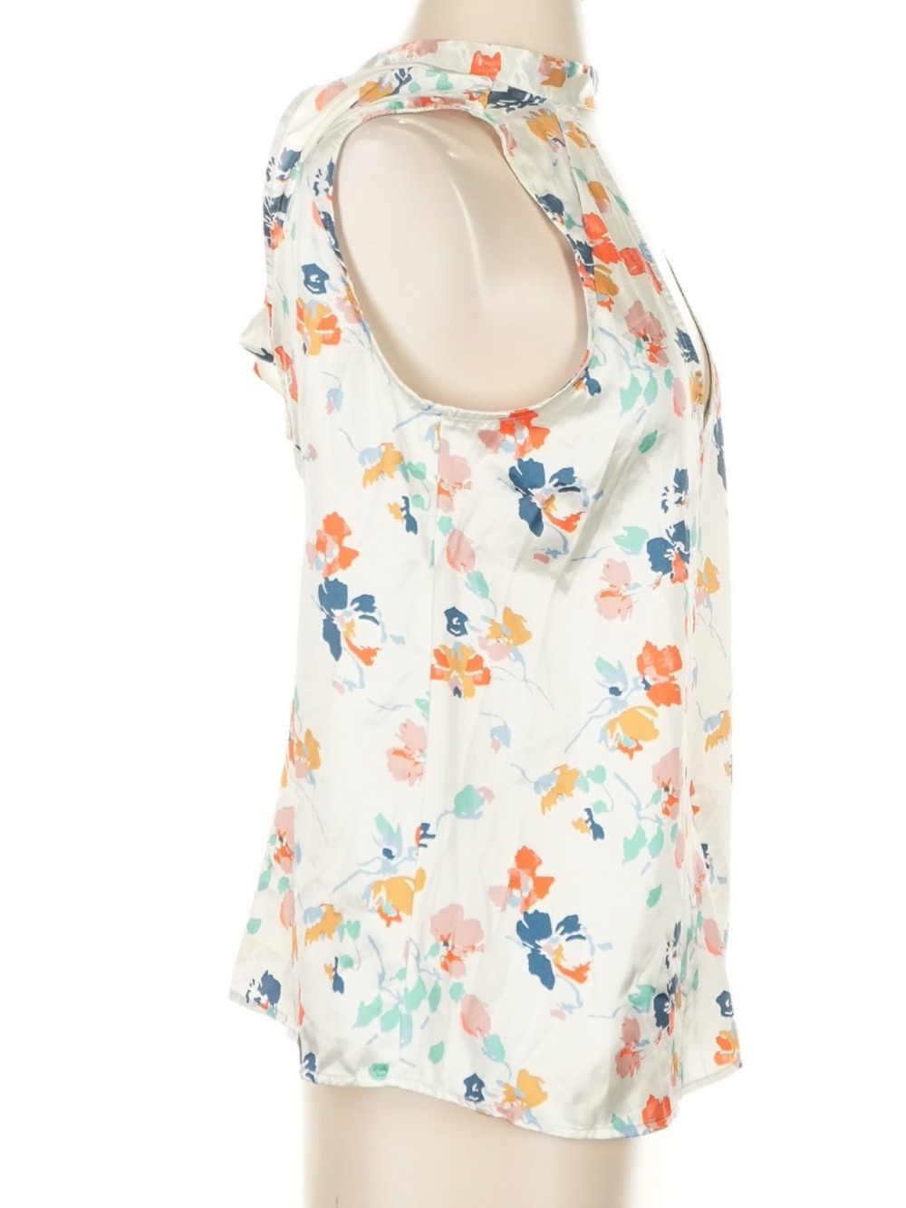 Tularosa Floral Keyhole Tie Neck Sleeveless Blouse Top Ivory XS NWT - Picture 4 of 7